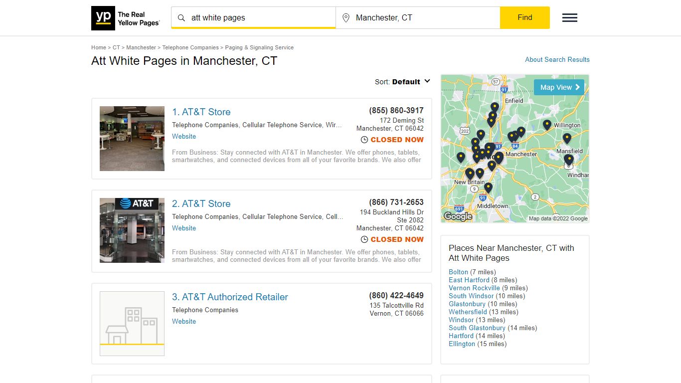 Att White Pages in Manchester, CT with Reviews - YP.com